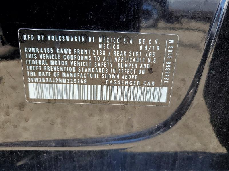 Aukcja sprzedaży 2017 Volkswagen Jetta, vin: 3VW2B7AJ2HM229269, numer aukcji: 60140606