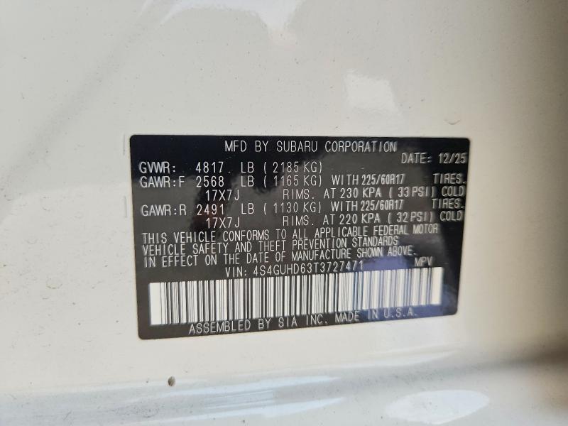 Продажа на аукционе авто 2026 Subaru Crosstrek, vin: 4S4GUHD63T3727471, номер лота: 62439156