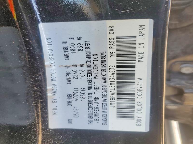 Продажа на аукционе авто 2021 Mazda 3, vin: JM1BPAAL3M1344232, номер лота: 63002766