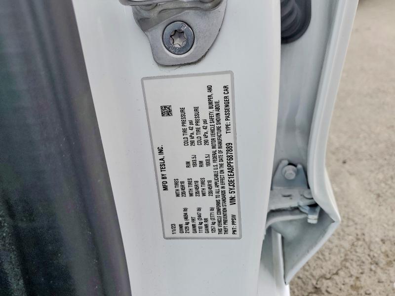 Aukcja sprzedaży 2023 Tesla Model 3, vin: 5YJ3E1EA8PF687889, numer aukcji: 60294466