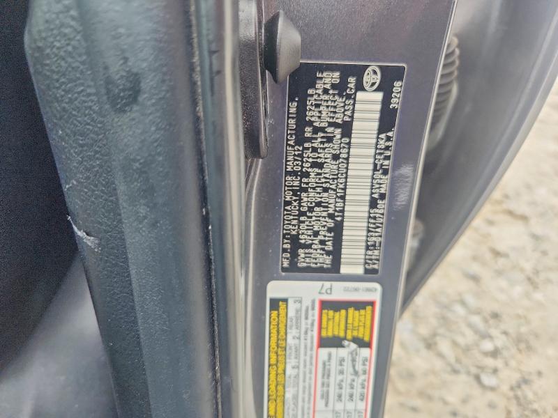 2012 Toyota Camry მანქანა იყიდება აუქციონზე, vin: 4T1BF1FK6CU078670, აუქციონის ნომერი: 61131566