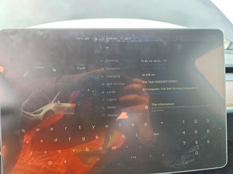 Продажа на аукционе авто 2023 Tesla Model Y, vin: 7SAYGDEE6PF791983, номер лота: 59680086