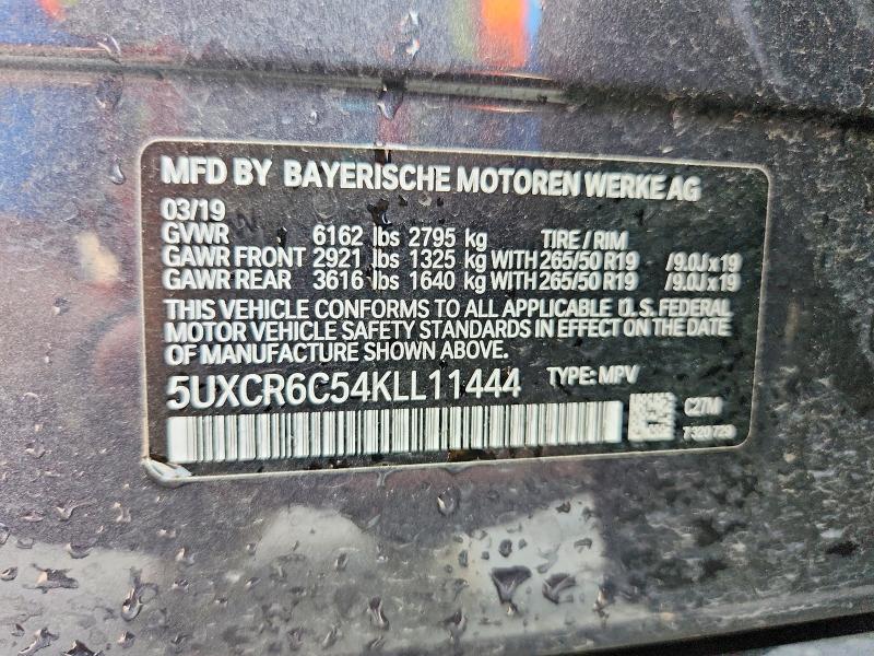 63137546 :رقم المزاد ، 5UXCR6C54KLL11444 vin ، 2019 Bmw X5 مزاد بيع