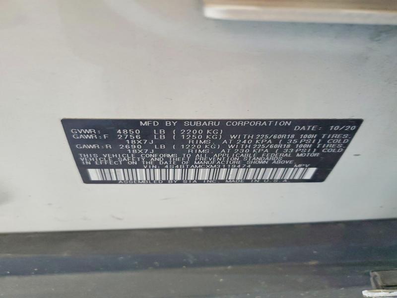 Продажа на аукционе авто 2021 Subaru Outback, vin: 4S4BTAMCXM3119474, номер лота: 60793866