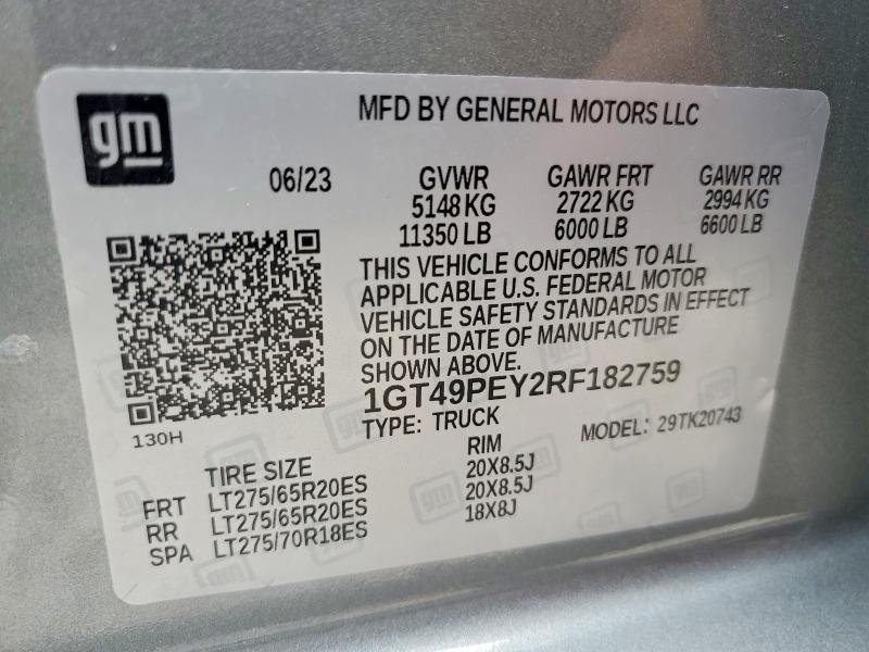 58288176 :رقم المزاد ، 1GT49PEY2RF182759 vin ، 2024 Gmc Sierra مزاد بيع