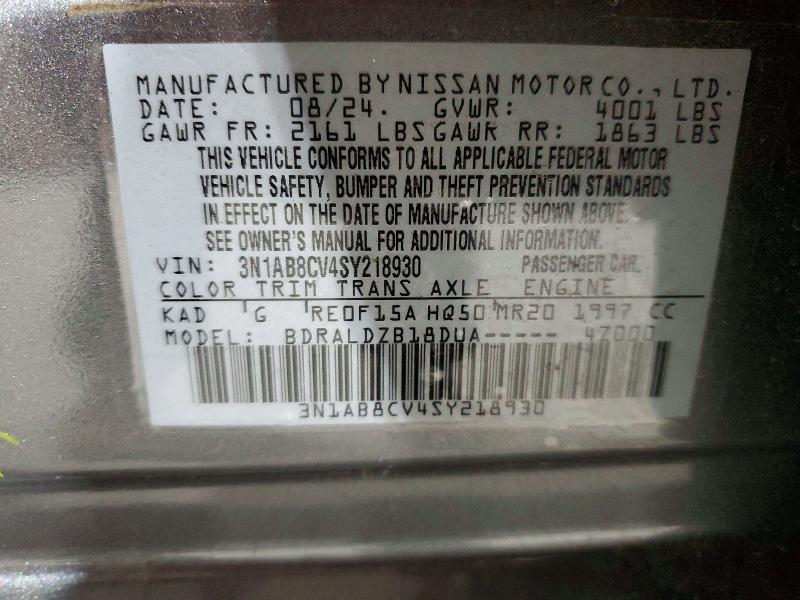 Aukcja sprzedaży 2025 Nissan Sentra, vin: 3N1AB8CV4SY218930, numer aukcji: 63507836