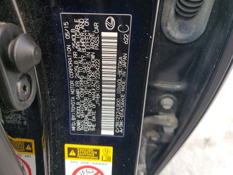 Aukcja sprzedaży 2015 Lexus Es, vin: JTHBK1GG7F2204222, numer aukcji: 61154616
