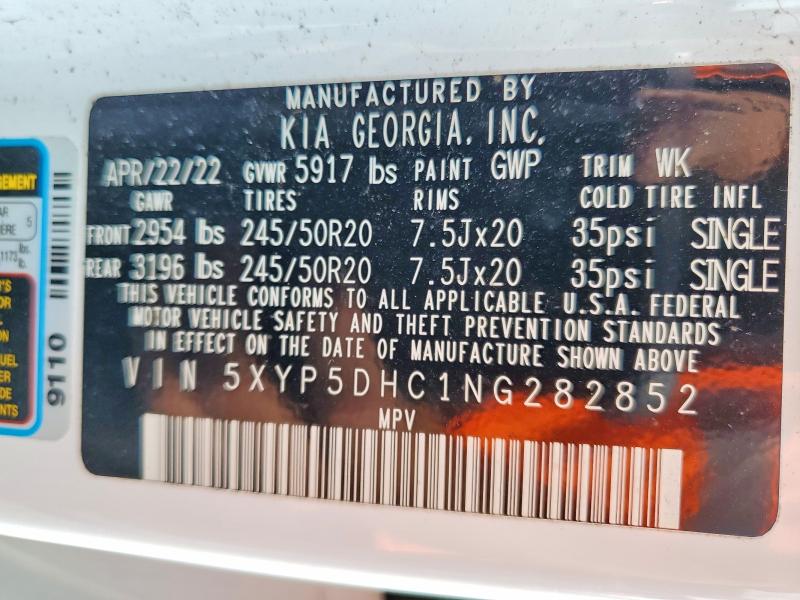 Aukcja sprzedaży 2022 Kia Telluride, vin: 5XYP5DHC1NG282852, numer aukcji: 61473826
