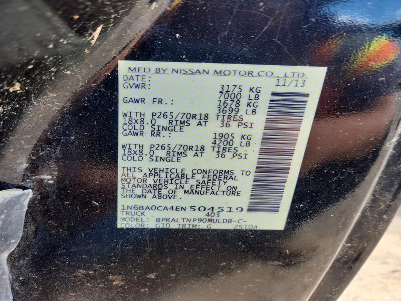Aukcja sprzedaży 2014 Nissan Titan, vin: 1N6BA0CA4EN504519, numer aukcji: 61868076