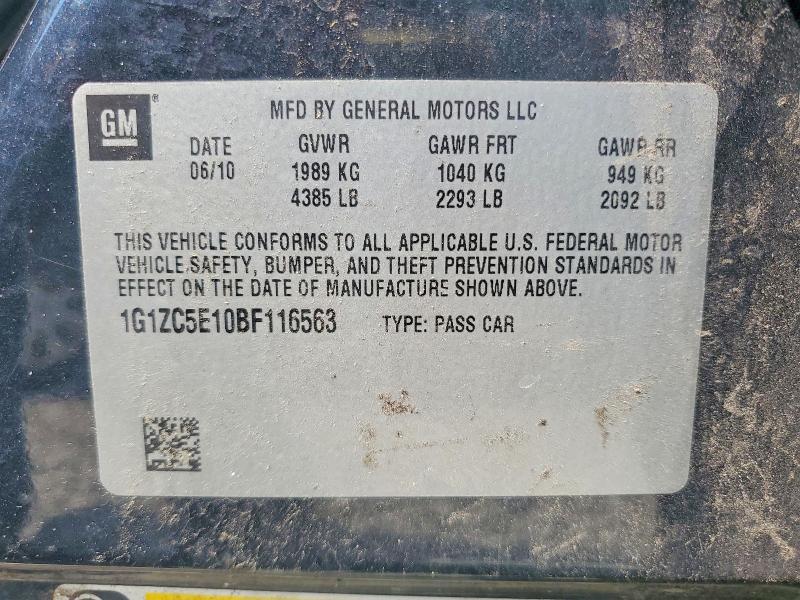 2011 Chevrolet Malibu მანქანა იყიდება აუქციონზე, vin: 1G1ZC5E10BF116563, აუქციონის ნომერი: 63118546