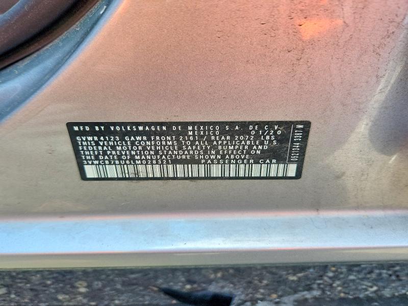 85615195 :رقم المزاد ، 3VWCB7BU6LM028321 vin ، 2020 Volkswagen Jetta مزاد بيع