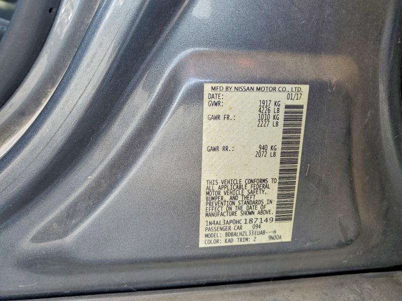 Aukcja sprzedaży 2017 Nissan Altima, vin: 1N4AL3AP0HC187149, numer aukcji: 60645316