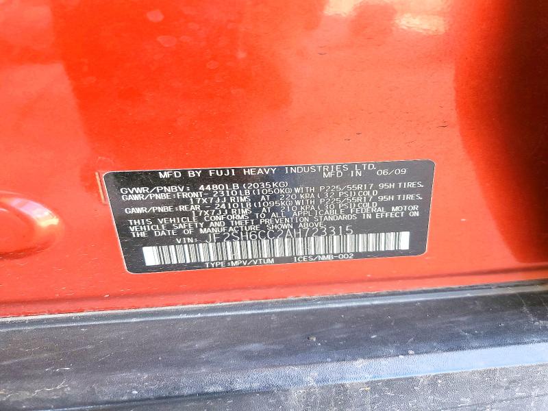 Продажа на аукционе авто 2010 Subaru Forester, vin: JF2SH6CC2AH723315, номер лота: 62121356