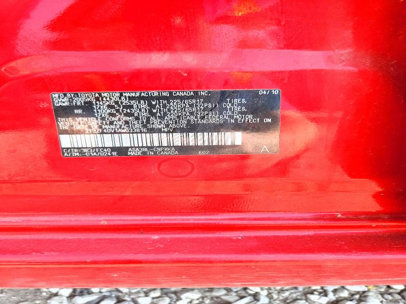 Продаж на аукціоні авто 2010 Toyota Rav4, vin: 2T3ZF4DV1AW033816, номер лоту: 59351256