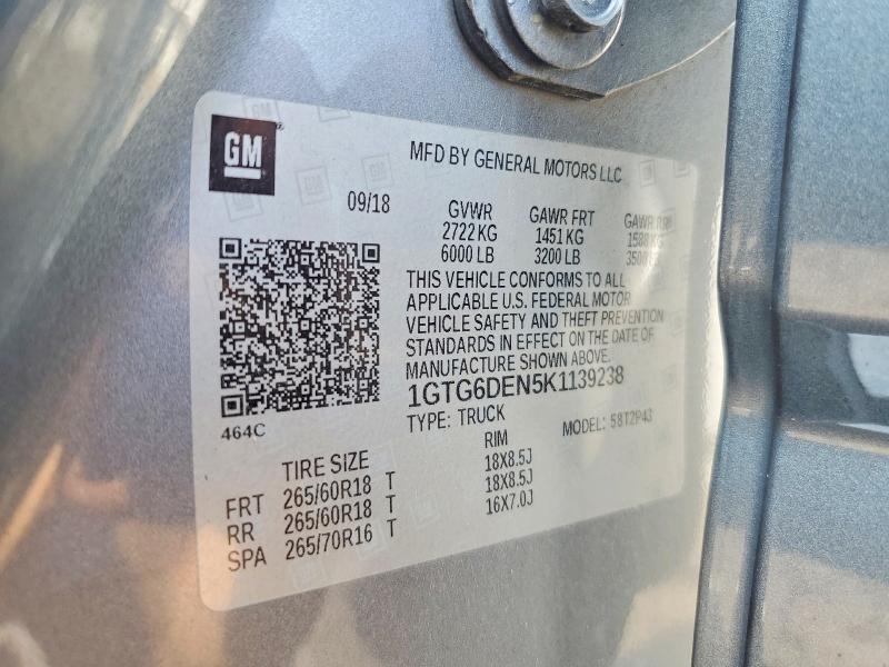 Продажа на аукционе авто 2019 Gmc Canyon, vin: 1GTG6DEN5K1139238, номер лота: 62340506