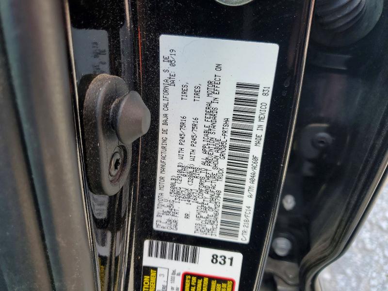 59403306 :رقم المزاد ، 3TMCZ5AN6KM257948 vin ، 2019 Toyota Tacoma مزاد بيع