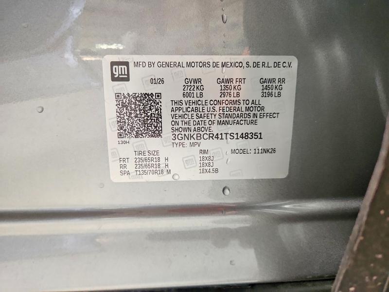 60897336 :رقم المزاد ، 3GNKBCR41TS148351 vin ، 2026 Chevrolet Blazer مزاد بيع