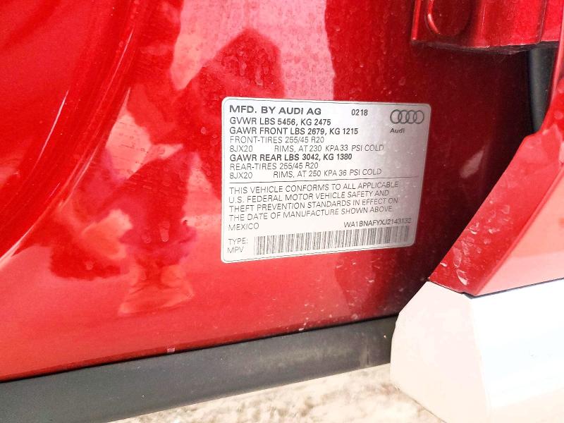 Продаж на аукціоні авто 2018 Audi Q5, vin: WA1BNAFYXJ2143132, номер лоту: 61421886
