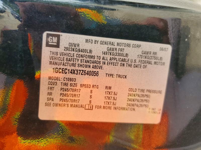 Продаж на аукціоні авто 2007 Chevrolet Silverado, vin: 1GCEC14X37Z640056, номер лоту: 61871786
