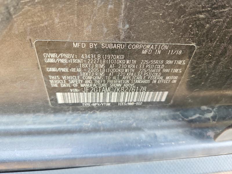 Aukcja sprzedaży 2019 Subaru Crosstrek, vin: JF2GTAMC7K8276178, numer aukcji: 62658946