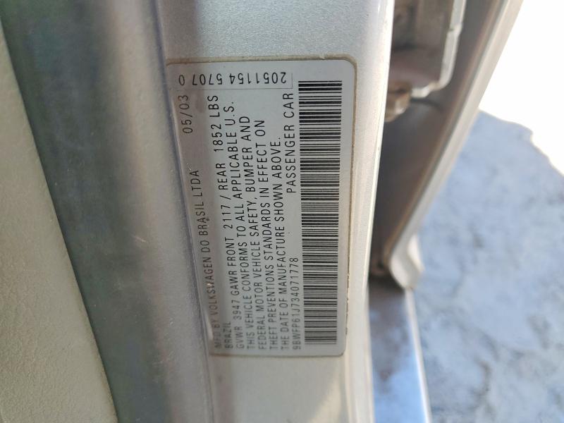 2003 Volkswagen Golf მანქანა იყიდება აუქციონზე, vin: 9BWFP61J734071778, აუქციონის ნომერი: 60218206