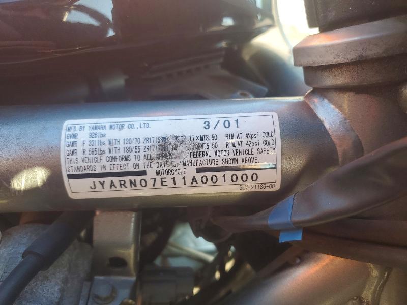 Продажа на аукционе авто 2001 Yamaha Fzi, vin: JYARN07E11A001000, номер лота: 62080136