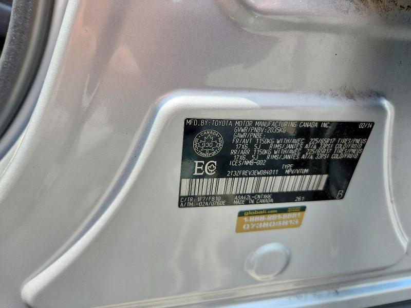 Aukcja sprzedaży 2014 Toyota Rav4, vin: 2T3ZFREV3EW084011, numer aukcji: 59722646