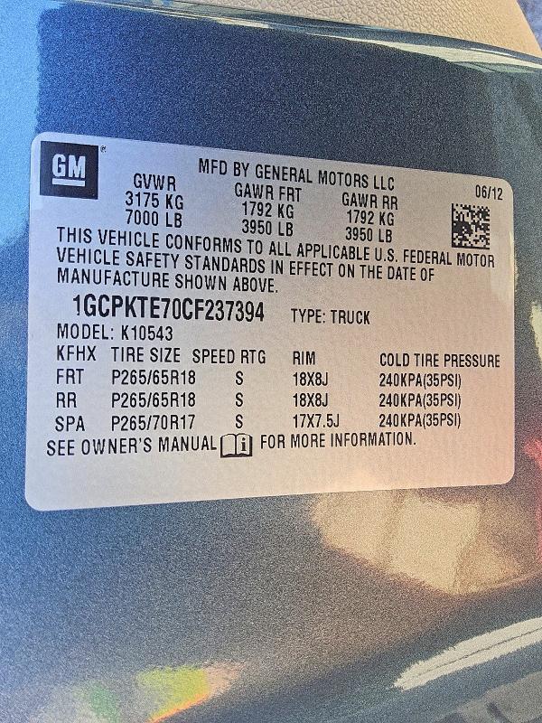 2012 Chevrolet Silverado მანქანა იყიდება აუქციონზე, vin: 1GCPKTE70CF237394, აუქციონის ნომერი: 60722236