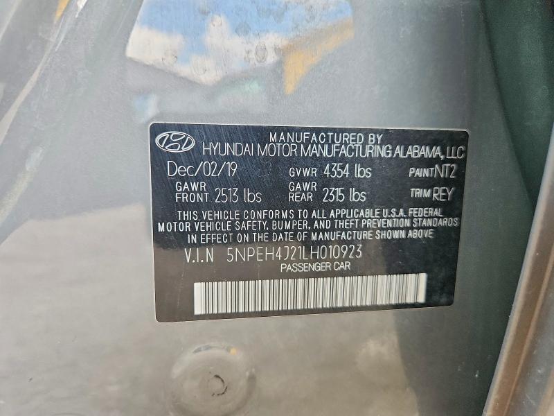 Продаж на аукціоні авто 2020 Hyundai Sonata, vin: 5NPEH4J21LH010923, номер лоту: 60658586