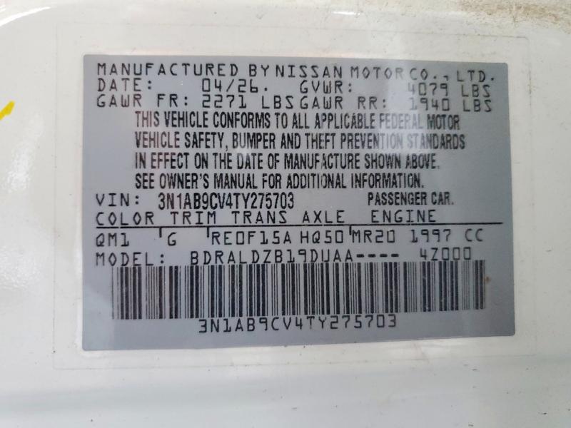 Aukcja sprzedaży 2026 Nissan Sentra, vin: 3N1AB9CV4TY275703, numer aukcji: 61418216