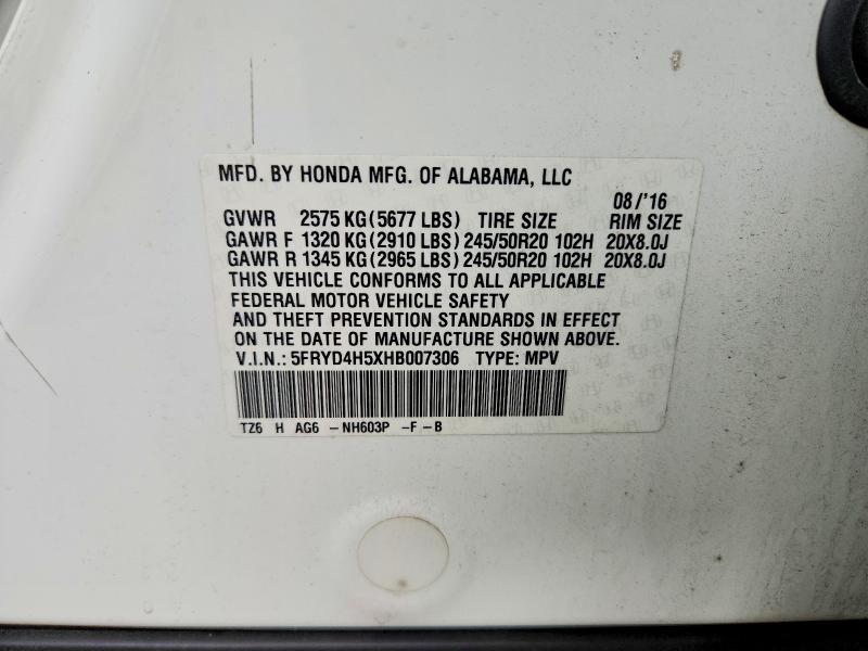 Aukcja sprzedaży 2017 Acura Mdx, vin: 5FRYD4H5XHB007306, numer aukcji: 60596756