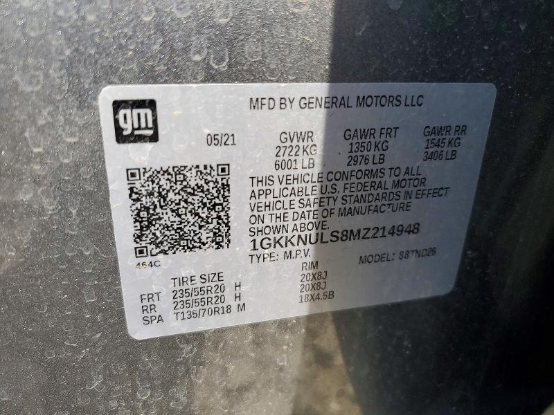 Продаж на аукціоні авто 2021 Gmc Acadia, vin: 1GKKNULS8MZ214948, номер лоту: 60090416