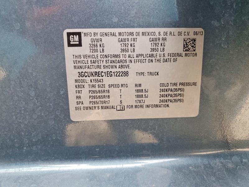 Продаж на аукціоні авто 2014 Chevrolet Silverado, vin: 3GCUKREC1EG122288, номер лоту: 61538846