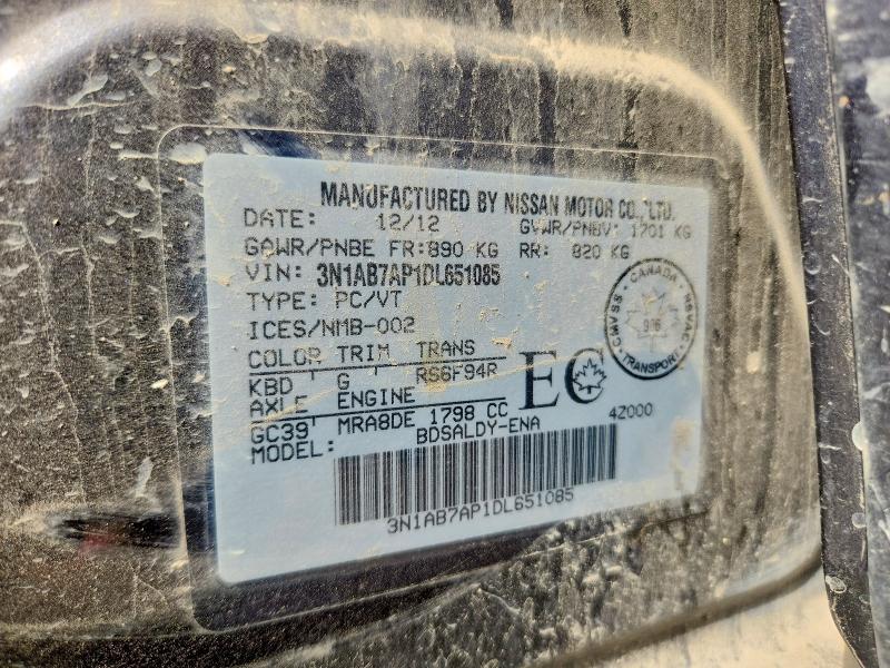 Aukcja sprzedaży 2013 Nissan Sentra, vin: 3N1AB7AP1DL651085, numer aukcji: 62045286