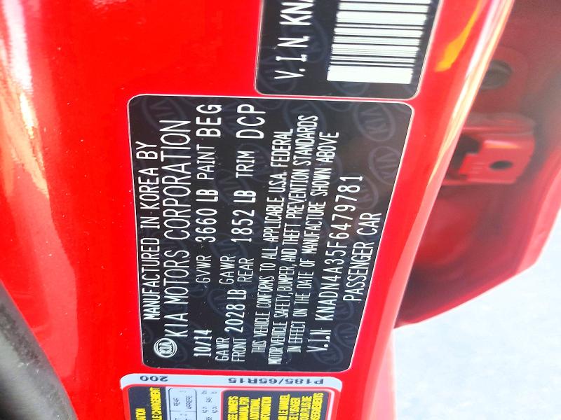 Продаж на аукціоні авто 2015 Kia Rio, vin: KNADN4A35F6479781, номер лоту: 61289716
