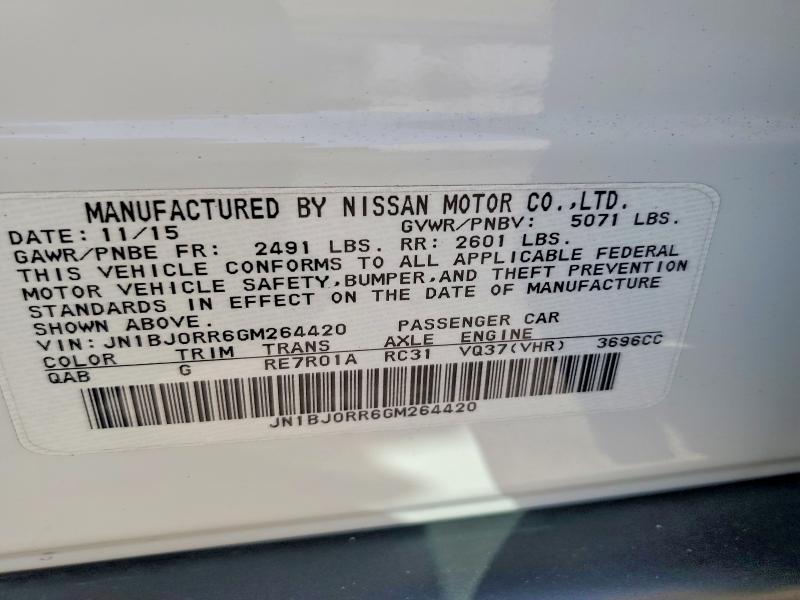 61554106 :رقم المزاد ، JN1BJ0RR6GM264420 vin ، 2016 Infiniti Qx50 مزاد بيع
