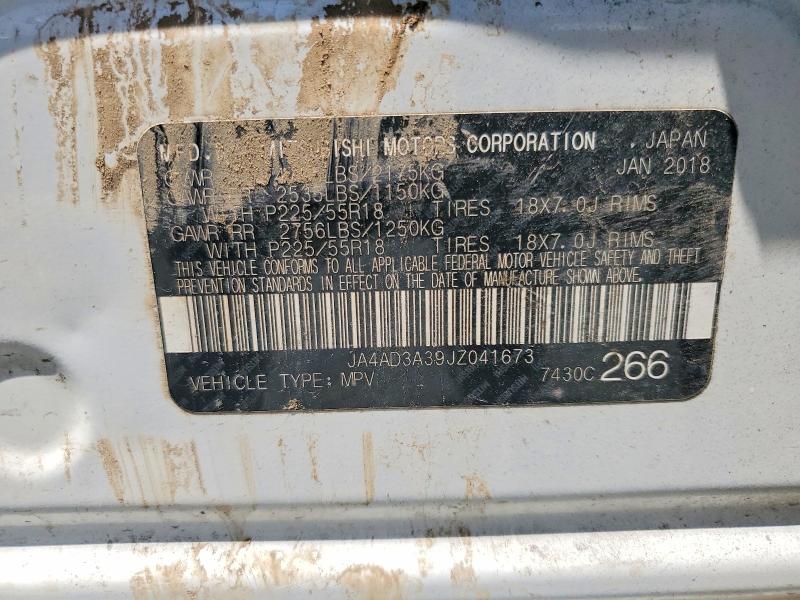 63050906 :رقم المزاد ، JA4AD3A39JZ041673 vin ، 2018 Mitsubishi Outlander مزاد بيع
