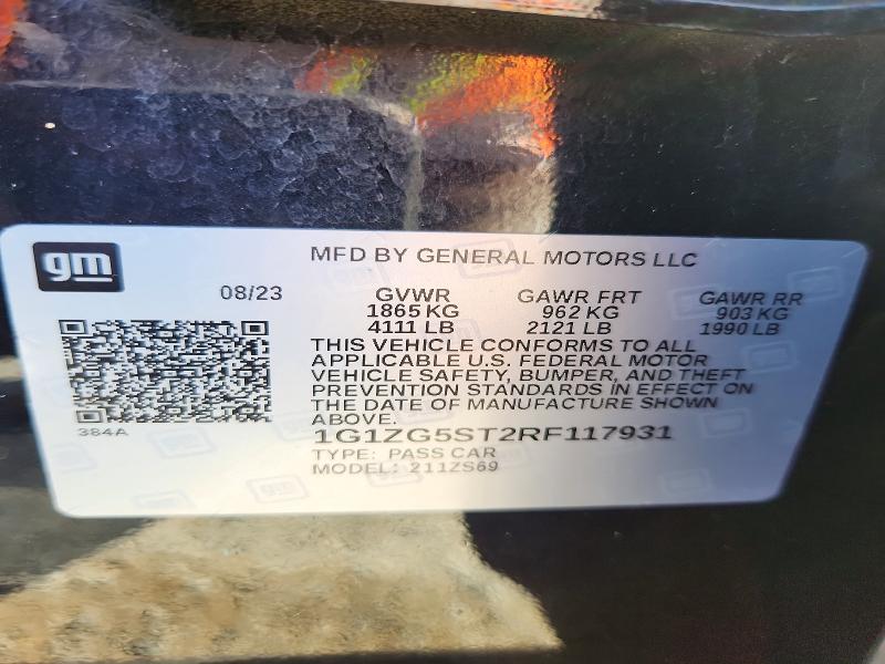 Продажа на аукционе авто 2024 Chevrolet Malibu, vin: 1G1ZG5ST2RF117931, номер лота: 60261276