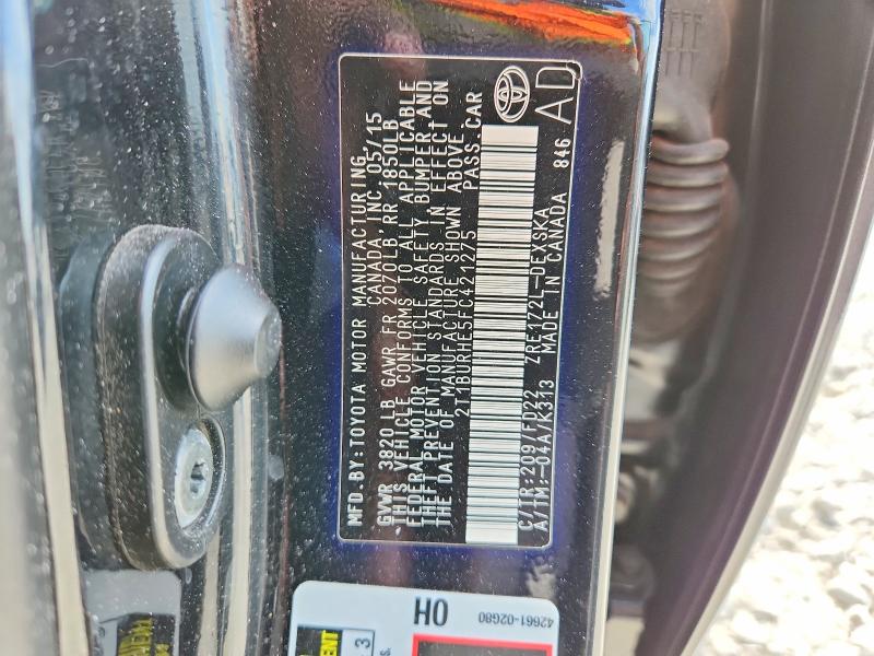Aukcja sprzedaży 2015 Toyota Corolla, vin: 2T1BURHE5FC421275, numer aukcji: 59381036