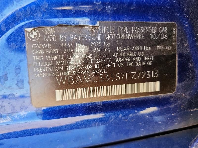 Продажа на аукционе авто 2007 Bmw 328, vin: WBAVC53557FZ72313, номер лота: 60511756