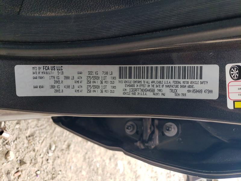 60768156 :رقم المزاد ، 1C6SRFFTXKN544568 vin ، 2019 Ram 1500 مزاد بيع