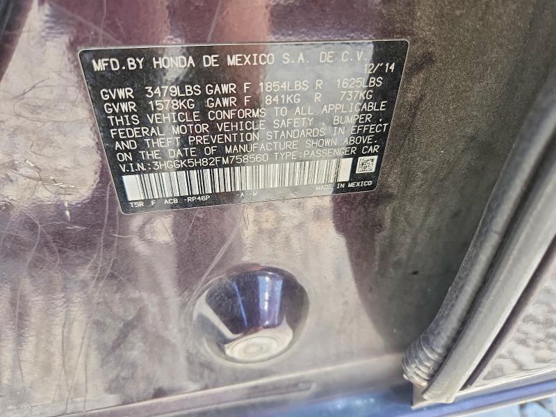 Aukcja sprzedaży 2015 Honda Fit, vin: 3HGGK5H82FM758560, numer aukcji: 60864176