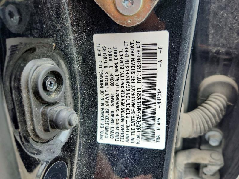 59890446 :رقم المزاد ، 19XFC2F76HE053211 vin ، 2017 Honda Civic مزاد بيع