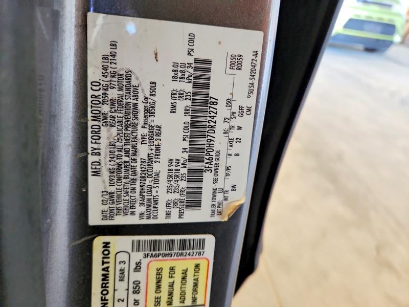 Продажа на аукционе авто 2013 Ford Fusion, vin: 3FA6P0H97DR242787, номер лота: 63433116