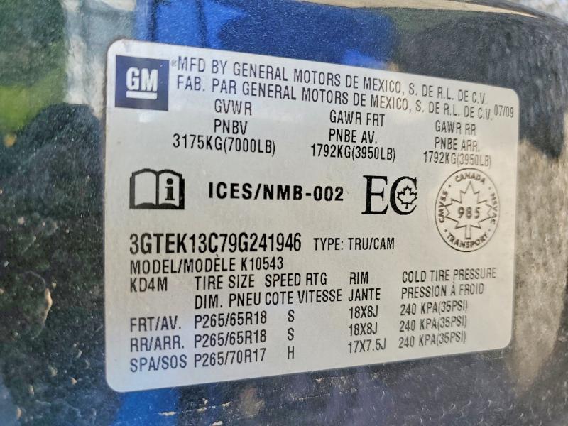 Aukcja sprzedaży 2009 Gmc Sierra, vin: 3GTEK13C79G241946, numer aukcji: 57721836