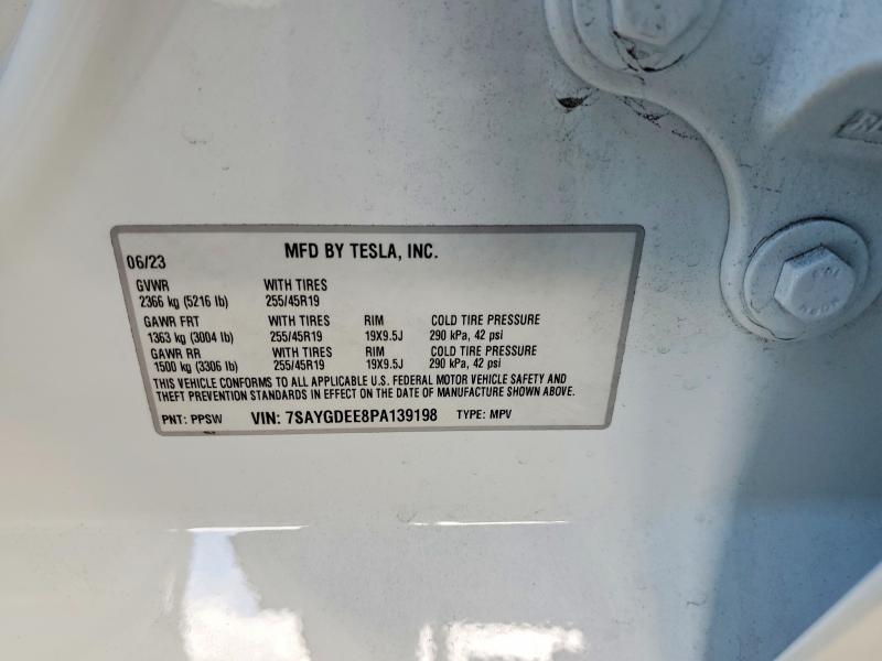 60818496 :رقم المزاد ، 7SAYGDEE8PA139198 vin ، 2023 Tesla Model Y مزاد بيع