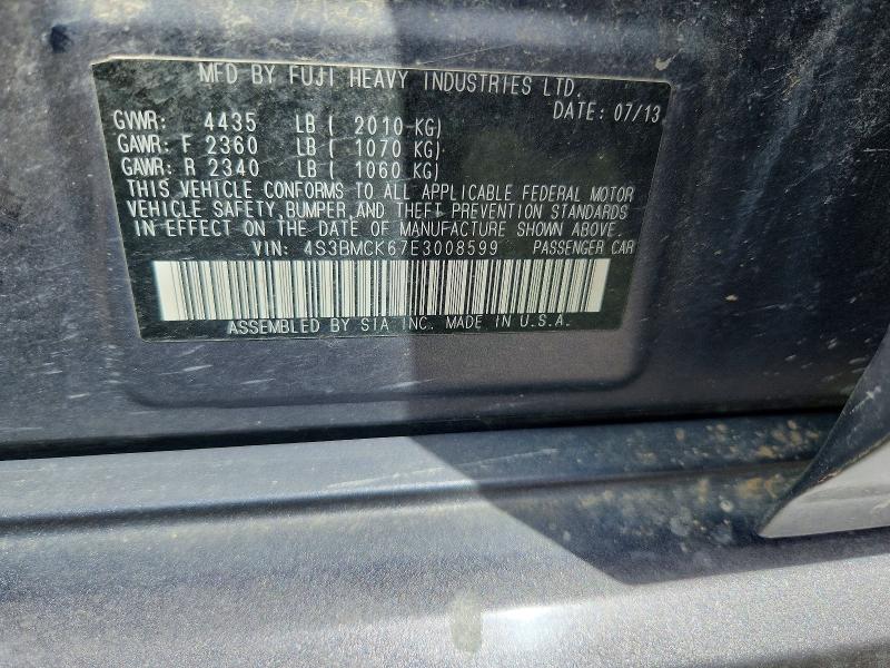 59228056 :رقم المزاد ، 4S3BMCK67E3008599 vin ، 2014 Subaru Legacy مزاد بيع