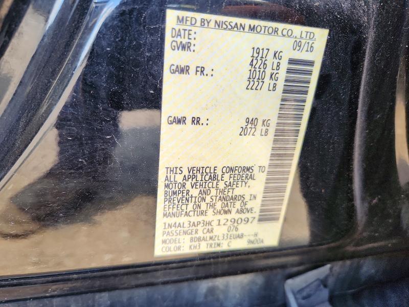 Продажа на аукционе авто 2017 Nissan Altima, vin: 1N4AL3AP3HC129097, номер лота: 59733846