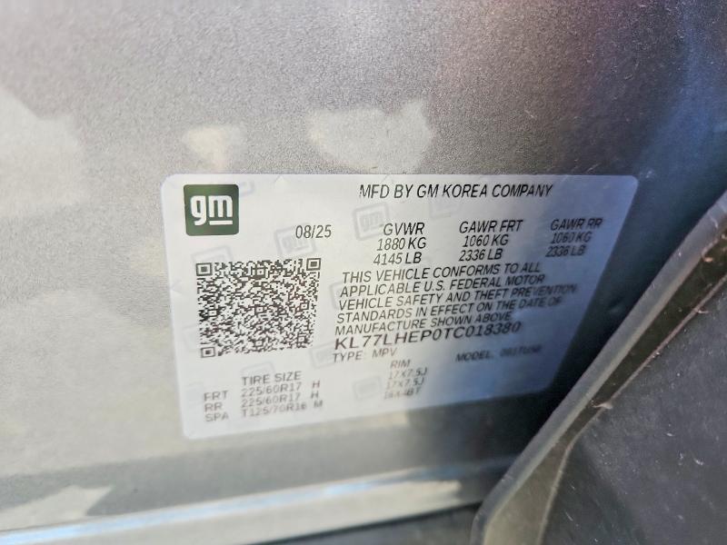 61065646 :رقم المزاد ، KL77LHEP0TC018380 vin ، 2026 Chevrolet Trax مزاد بيع