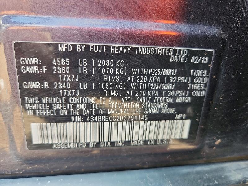 62083336 :رقم المزاد ، 4S4BRBCC2D3294145 vin ، 2013 Subaru Outback مزاد بيع